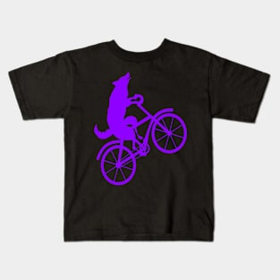 Wolf bicycle nice cute cool colorful Kids T-Shirt